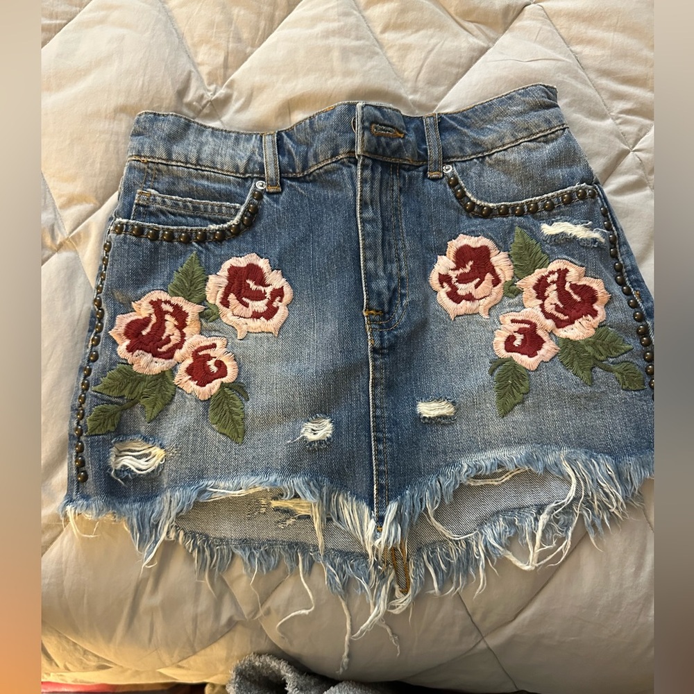 Women’s mini denim skirt